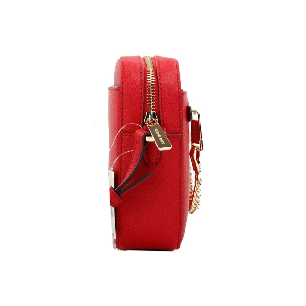 2pcs ♥️ Michael Kors Jet Set Item Chain Crossbody Bag & Dust Bag NWT Bright Red - Picture 5 of 8
